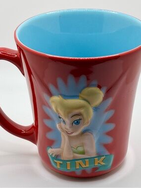 Disney Red and Blue Tinker Bell Ceramic Mug